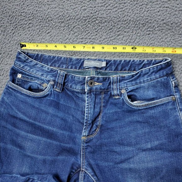 LL Bean Lined Stretch Slim Straight Jeans Cotton Blue Mens Size 30 x34 - Picture 7 of 10